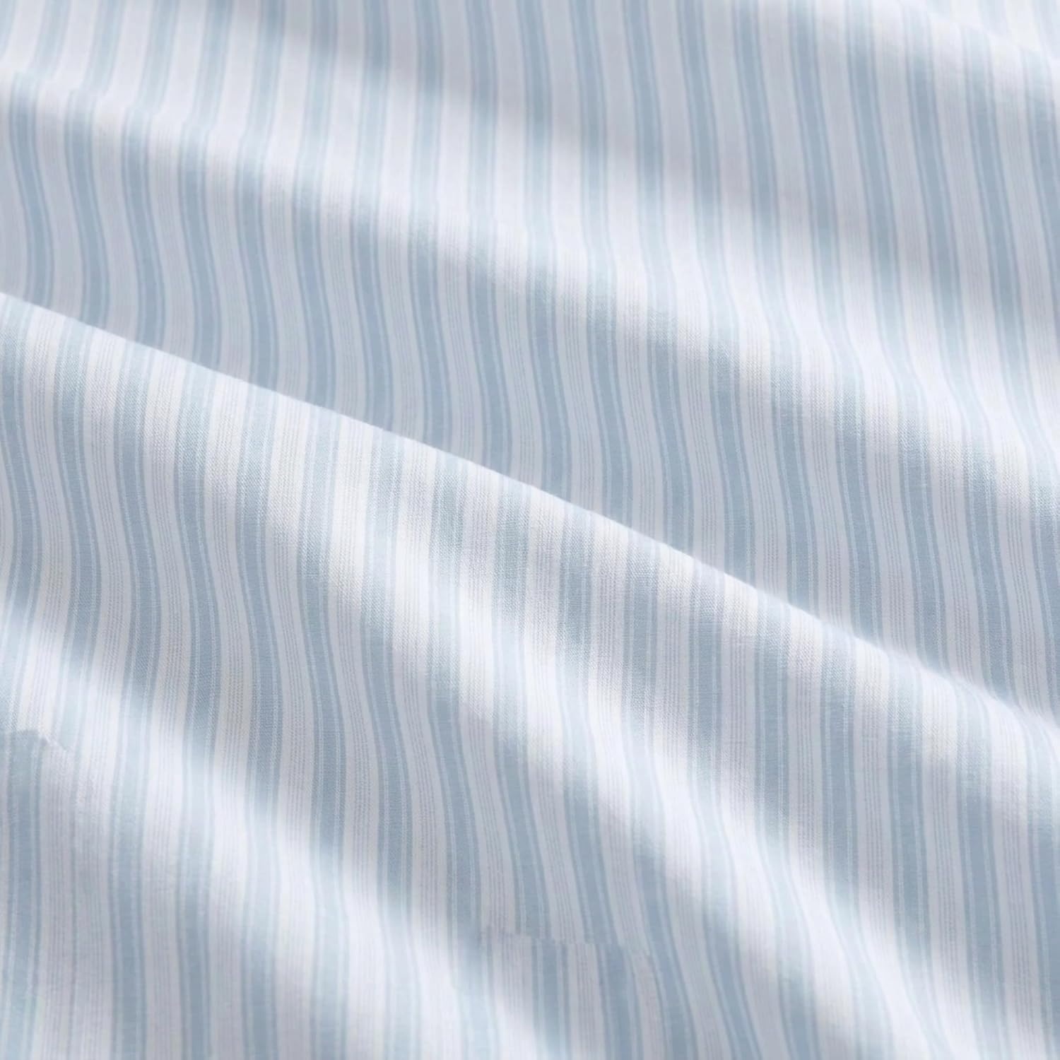 image:imageMartha Stewart Full Sheet Set with Fitted Sheet amp Pillowcases Soft amp Lightweight Bedding Deep Pocket Blooming Stripe BlueTate Stripe Blue