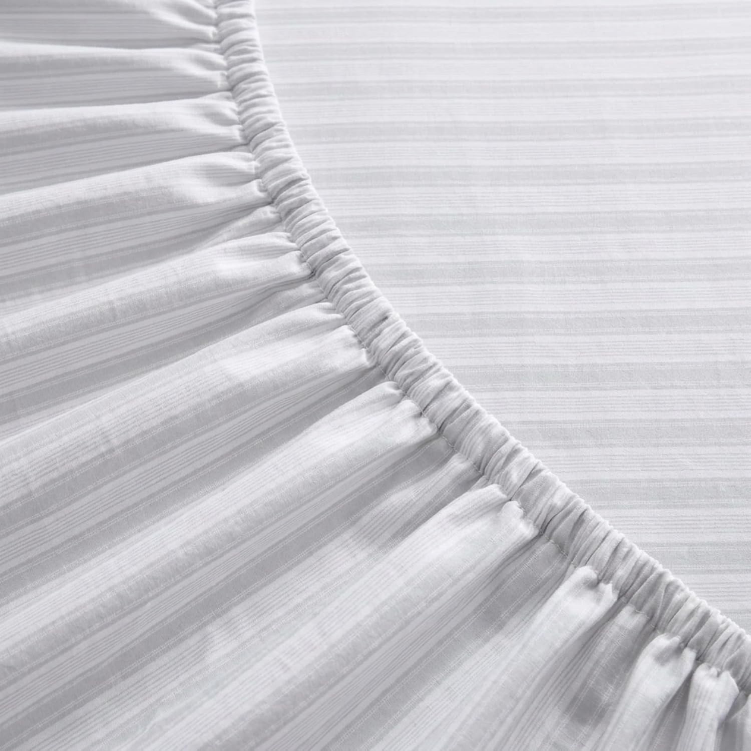image:imageMartha Stewart Full Sheet Set with Fitted Sheet amp Pillowcases Soft amp Lightweight Bedding Deep Pocket Blooming Stripe BlueTate Stripe Grey
