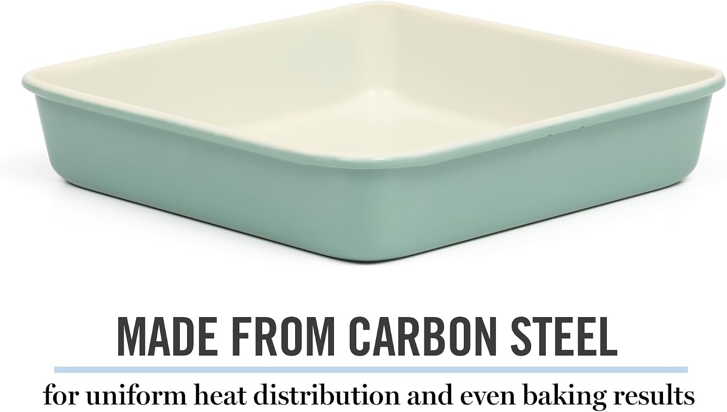 image:imageMartha Stewart Gallen 9 Inch Square Nonstick Carbon Steel Cake Pan Champagne Durable Bakeware for Even Baking and Easy ReleaseTeal