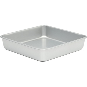 Martha Stewart Gallen 9 Inch Square Nonstick Carbon Steel Cake Pan – Champagne, Durable Bakeware for Even Baking and Easy Release(Silver)