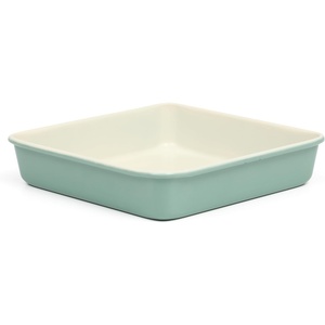 Martha Stewart Gallen 9 Inch Square Nonstick Carbon Steel Cake Pan – Champagne, Durable Bakeware for Even Baking and Easy Release(Teal)