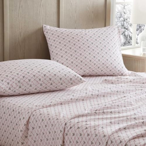 image:imageMartha Stewart Holiday Twin Cotton Flannel Sheet Set with PillowcaseHoliday Bows Red