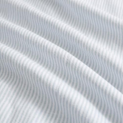 image:imageMartha Stewart Holiday Twin Cotton Flannel Sheet Set with PillowcaseTicking Stripe Blue