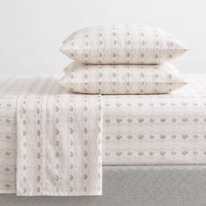 Martha Stewart – Holiday Twin Cotton Flannel Sheet Set with Pillowcase(Vintage Rose Pink)