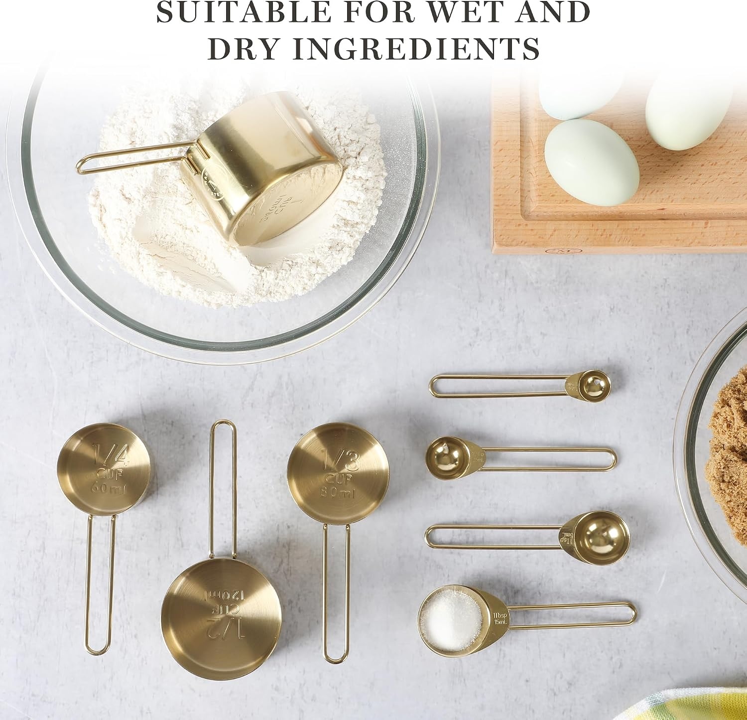 image:imageMartha Stewart Richburn 4Piece Stainless Steel Measuring Cups Set Durable and Accurate Kitchen Measuring Tools for Baking and Cooking Pack of 4Gold