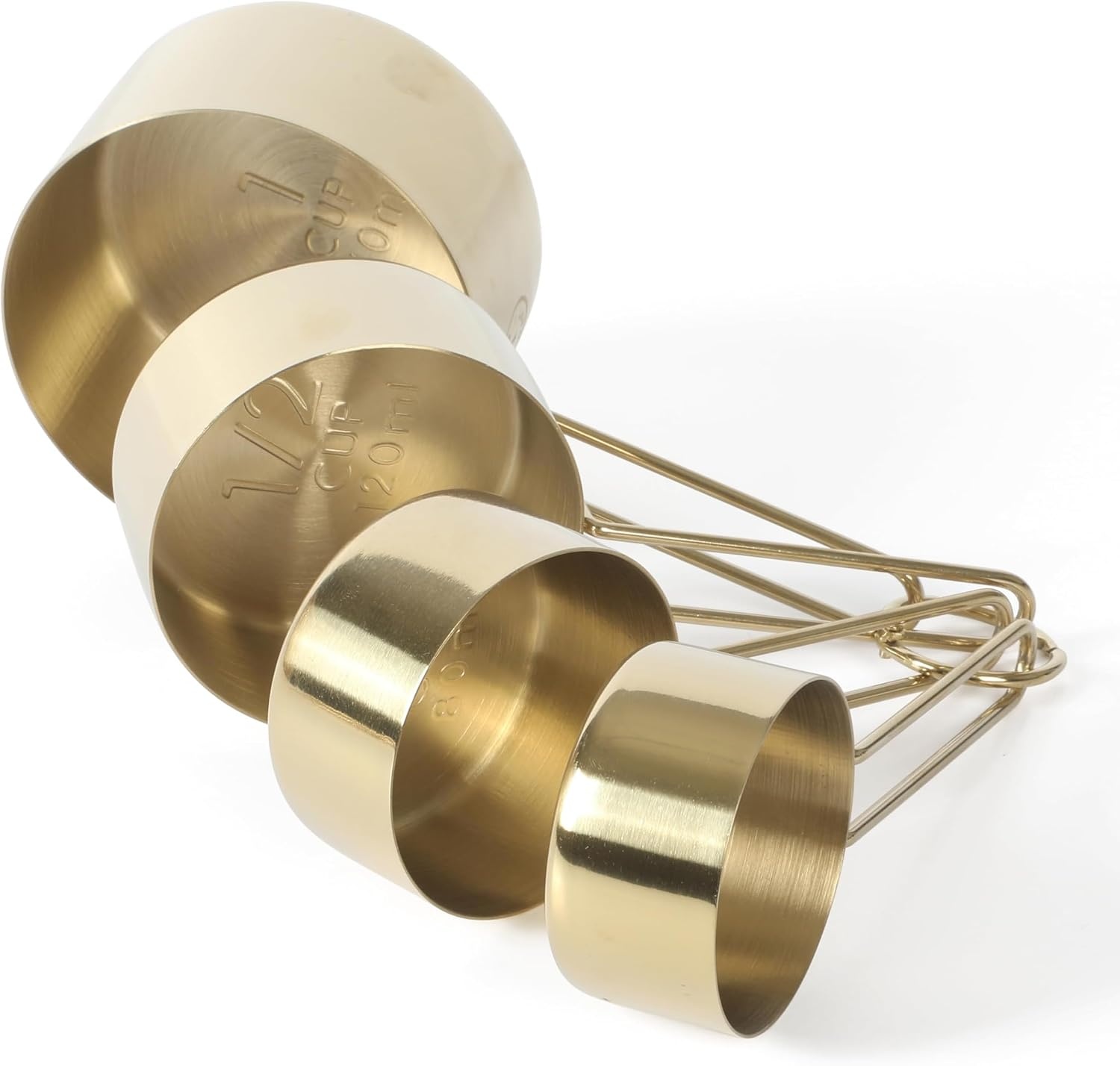 image:imageMartha Stewart Richburn 4Piece Stainless Steel Measuring Cups Set Durable and Accurate Kitchen Measuring Tools for Baking and Cooking Pack of 4Gold