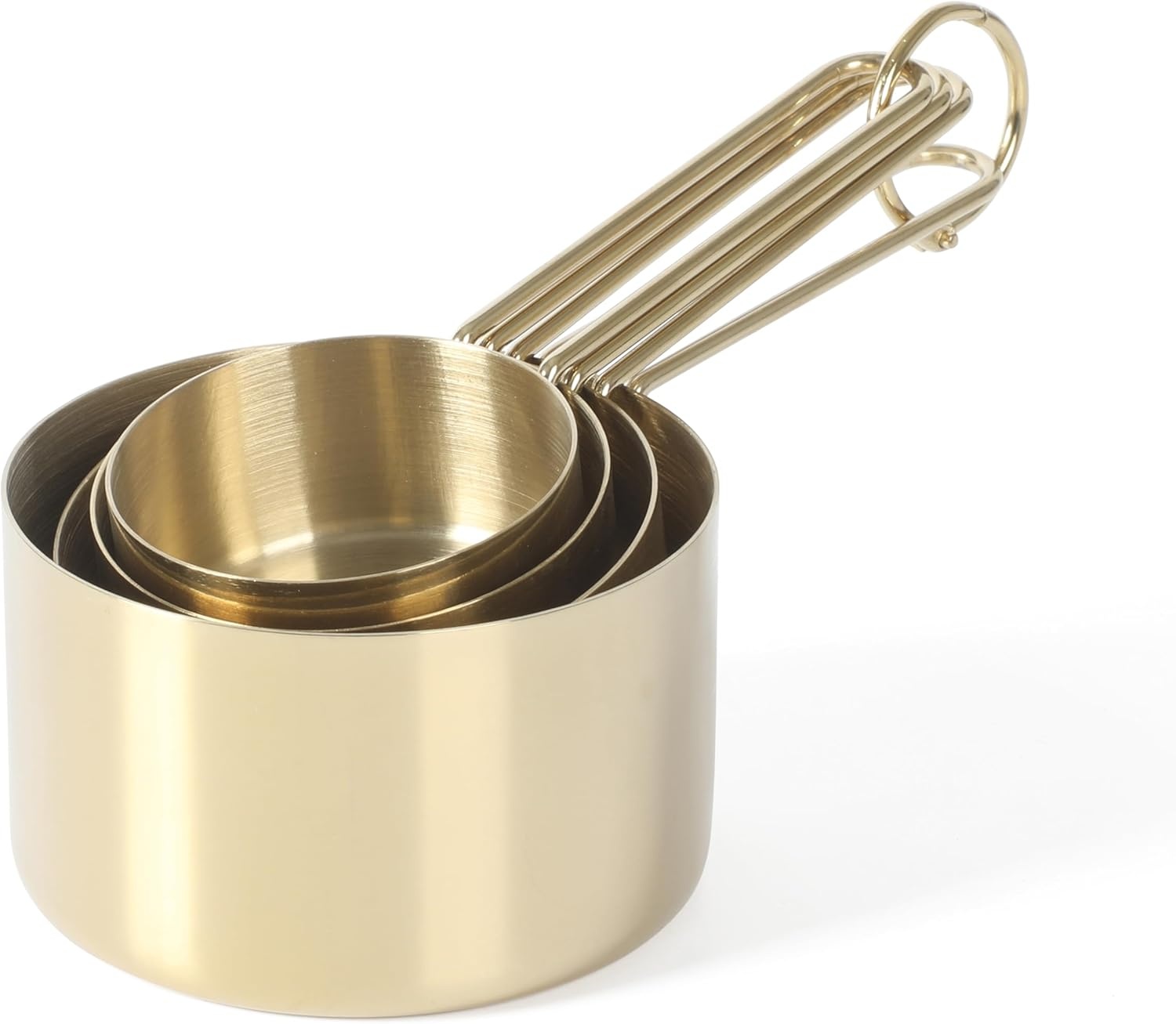 image:imageMartha Stewart Richburn 4Piece Stainless Steel Measuring Cups Set Durable and Accurate Kitchen Measuring Tools for Baking and Cooking Pack of 4Gold