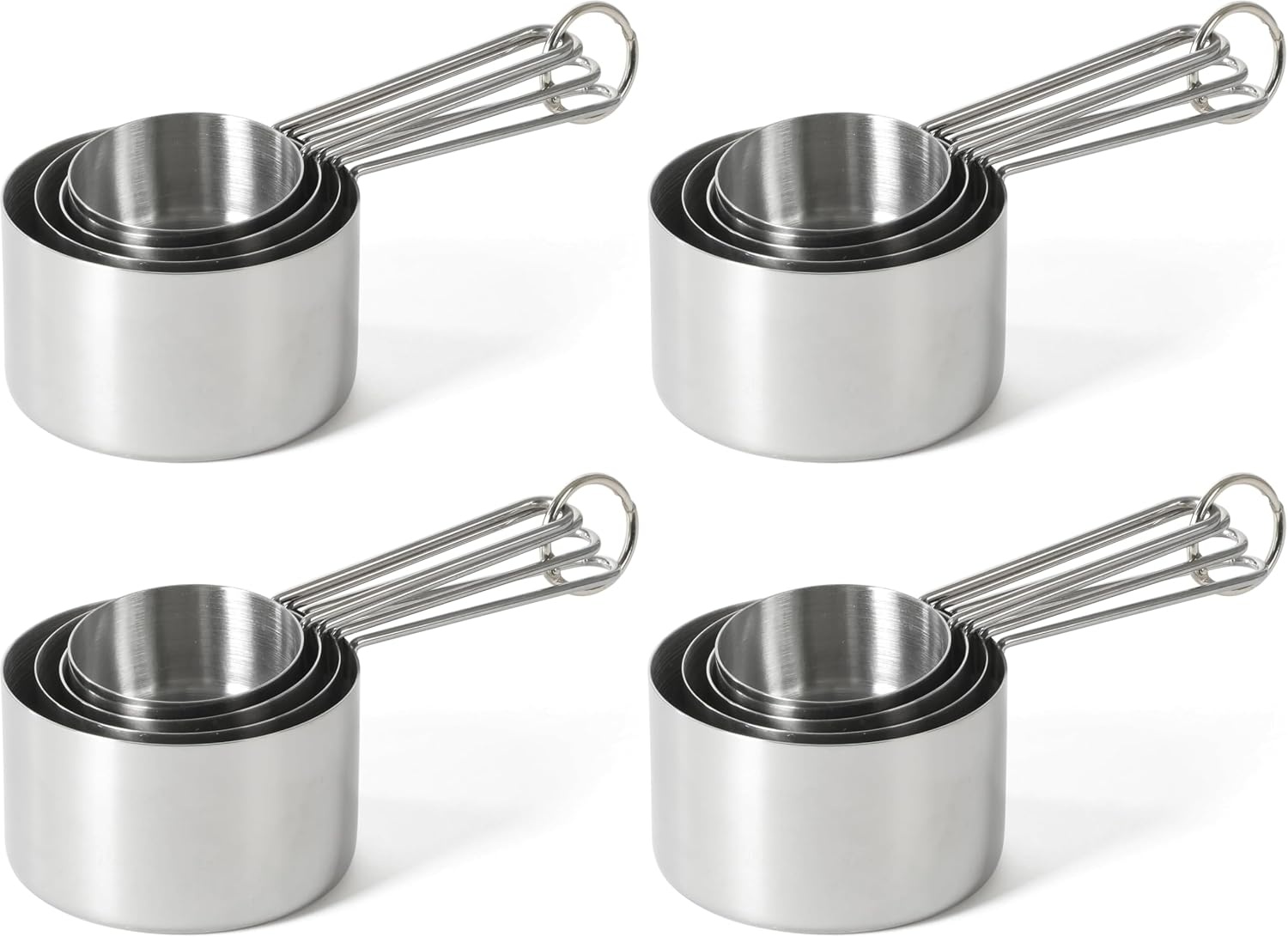 image:imageMartha Stewart Richburn 4Piece Stainless Steel Measuring Cups Set Durable and Accurate Kitchen Measuring Tools for Baking and Cooking Pack of 4Silver