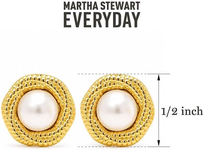 image:imageMartha Stewart Everyday Pearl Stud Earrings In Gold