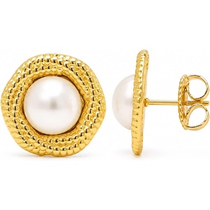 Martha Stewart Everyday Pearl Stud Earrings In Gold