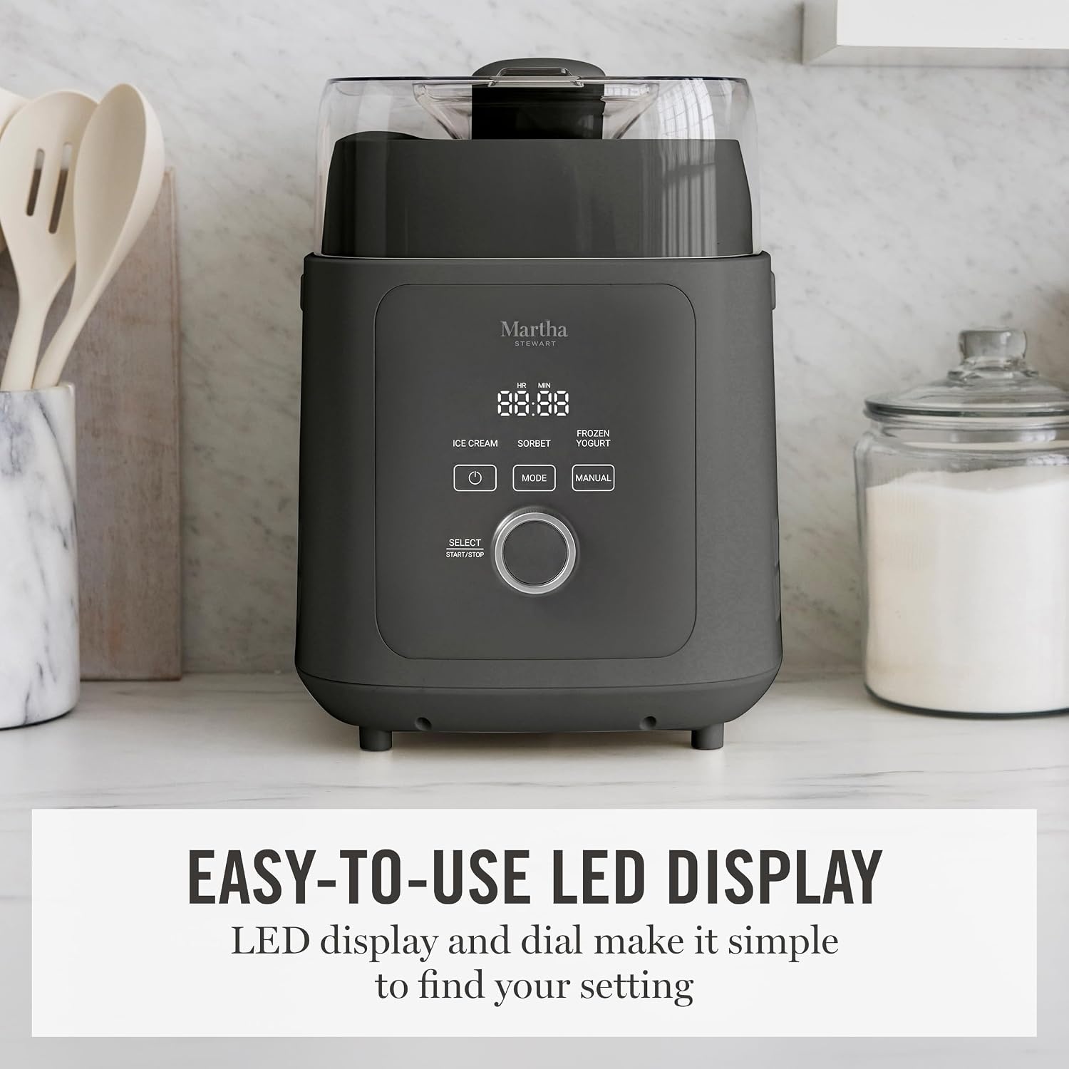 image:imageMartha Stewart Ice Cream Maker Machine 1QT Fully Automatic 3 Modes BlackCaviar