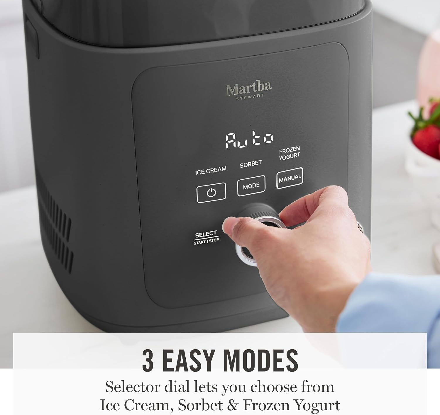 image:imageMartha Stewart Ice Cream Maker Machine 1QT Fully Automatic 3 Modes BlackCaviar