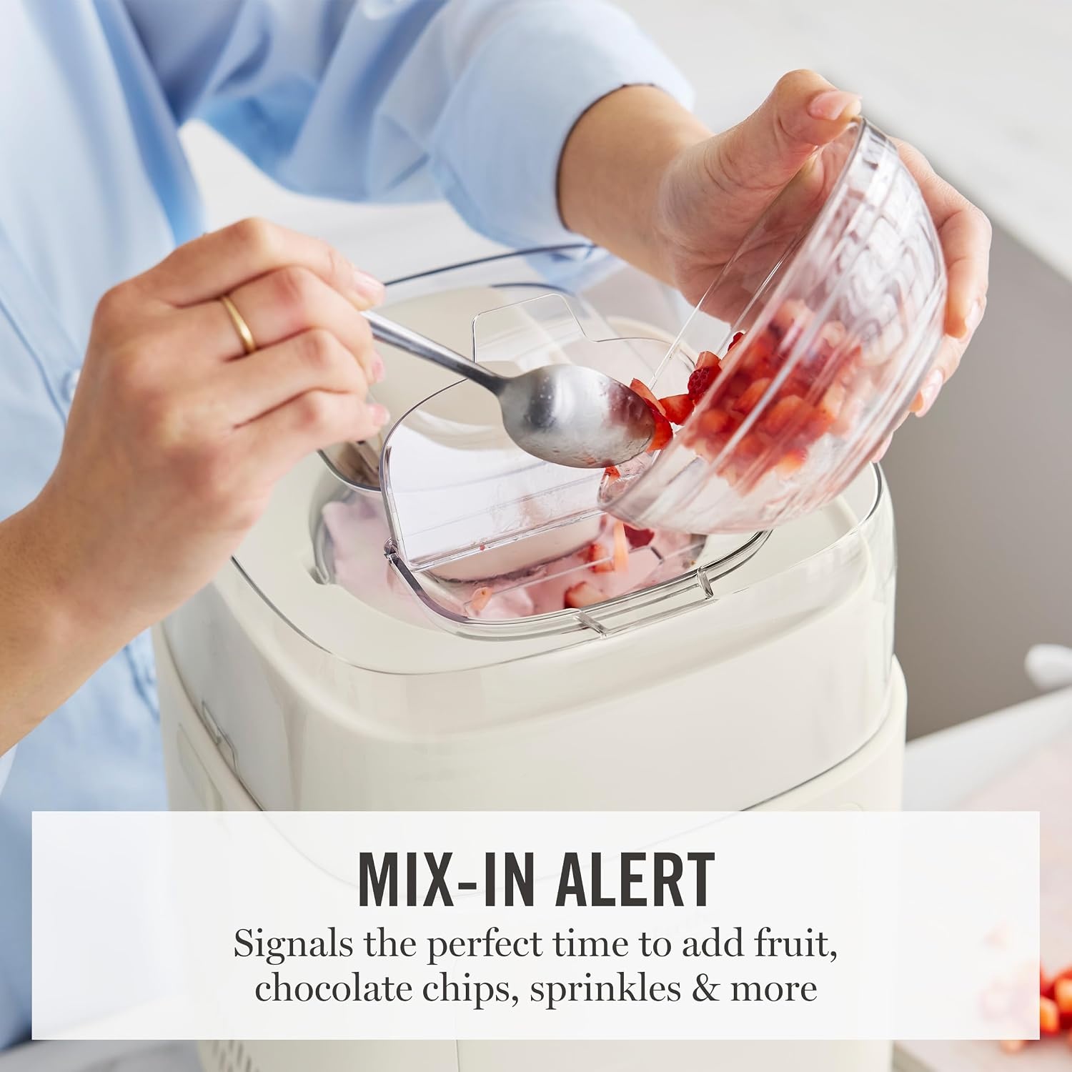 image:imageMartha Stewart Ice Cream Maker Machine 1QT Fully Automatic 3 Modes BlackLinen Cream