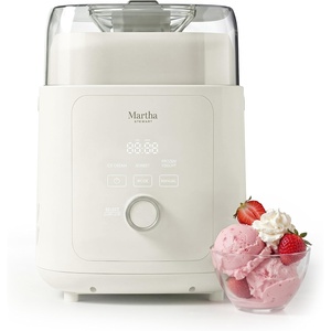 Martha Stewart Ice Cream Maker Machine, 1QT Fully Automatic, 3 Modes, Black(Linen Cream)