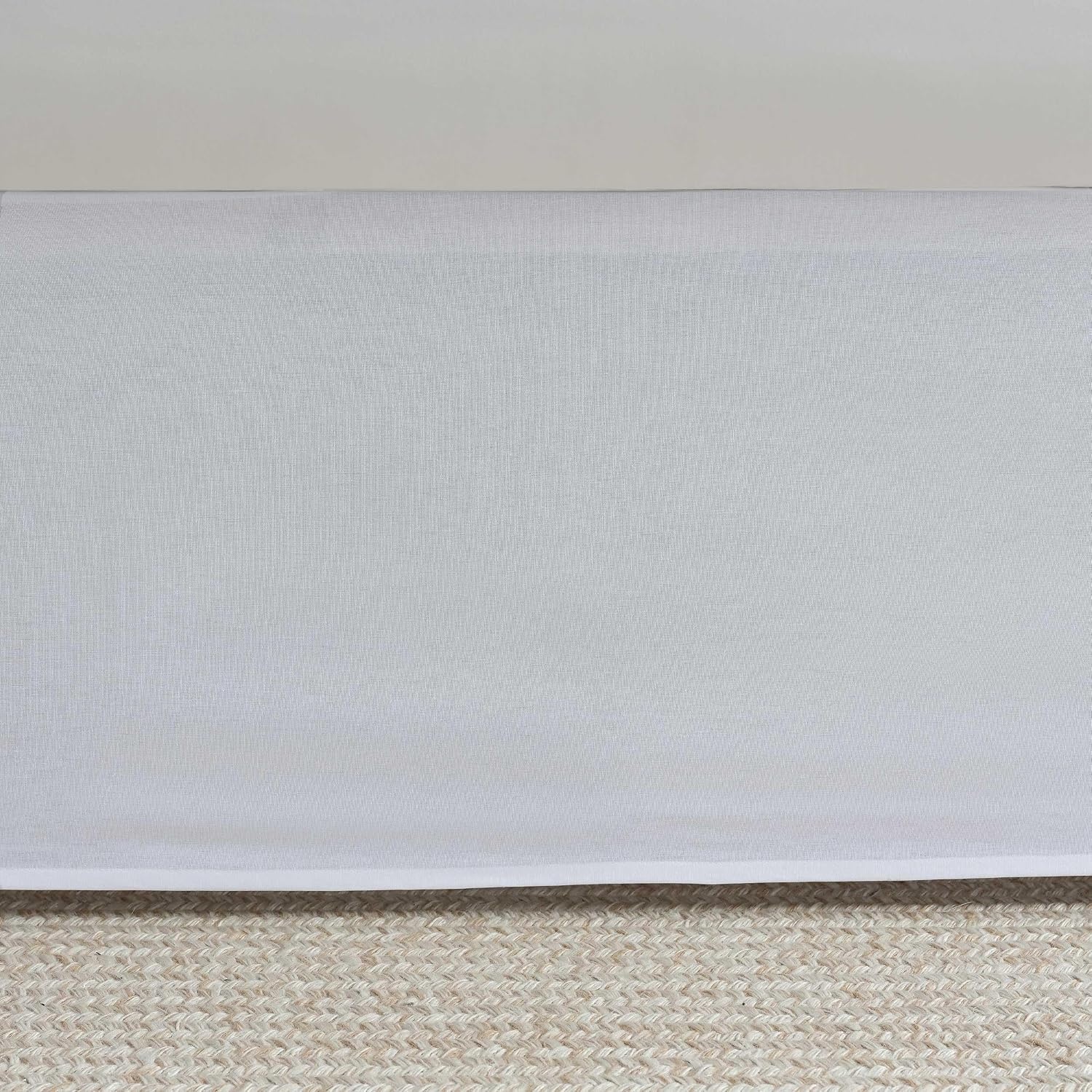 image:imageMartha Stewart Full Size Bed Skirt Cotton Percale Bedding 15Inch DropCharlotte White