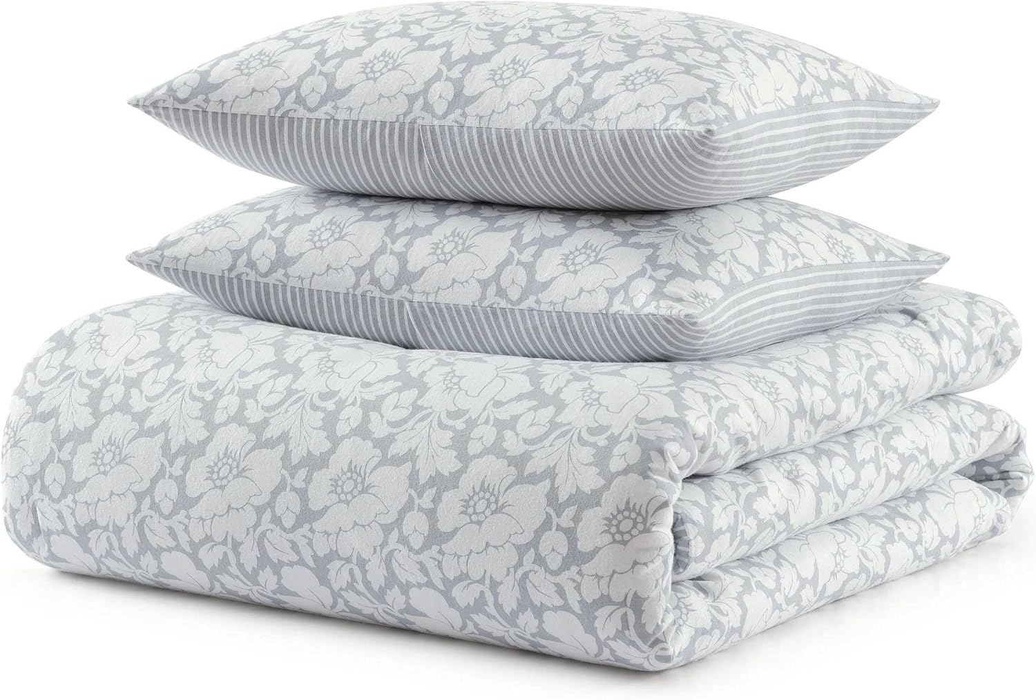 image:imageMartha Stewart Queen Comforter Set with Shams ReversibleCopper Floral Blue