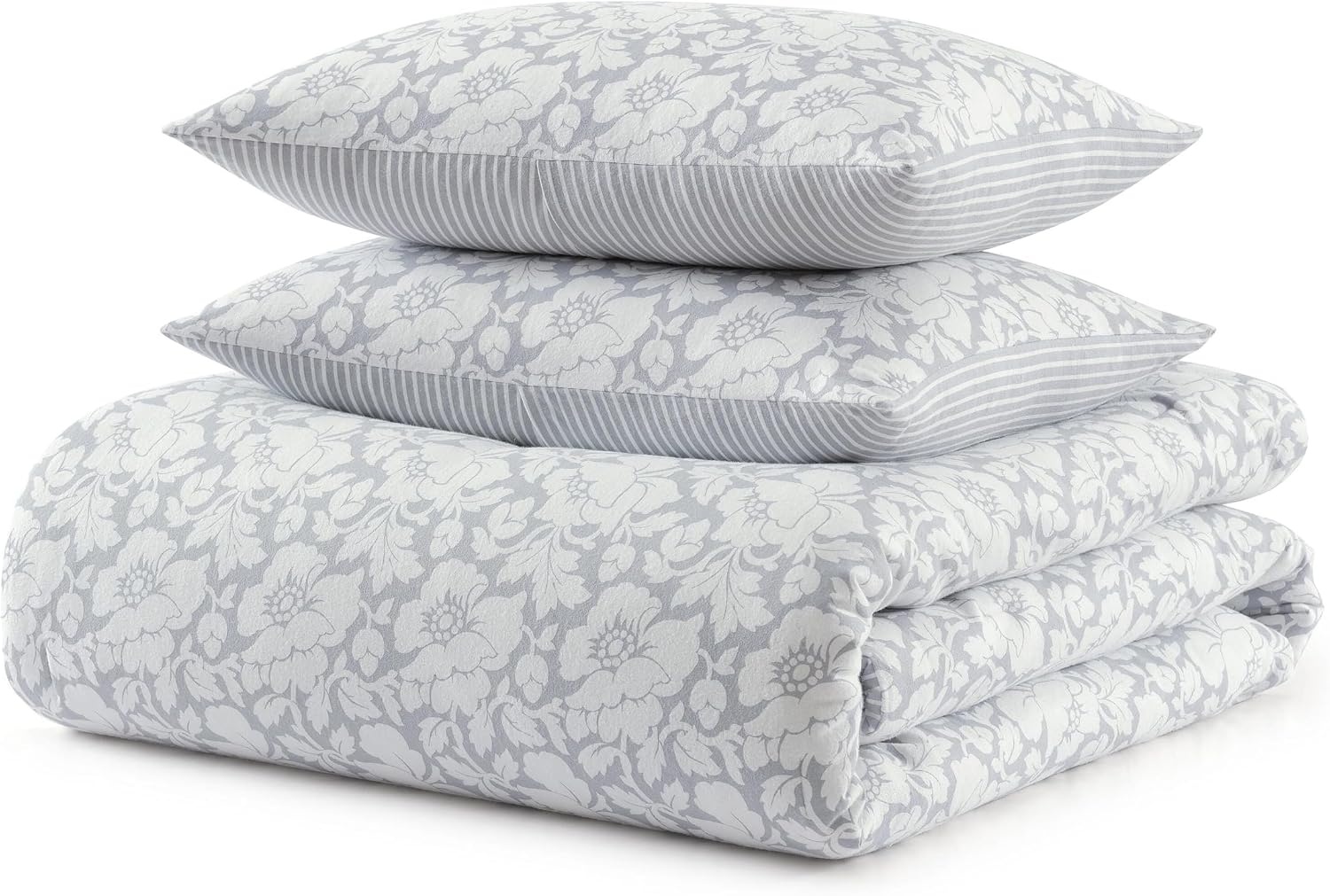 image:imageMartha Stewart Queen Comforter Set with Shams ReversibleCopper Floral Blue