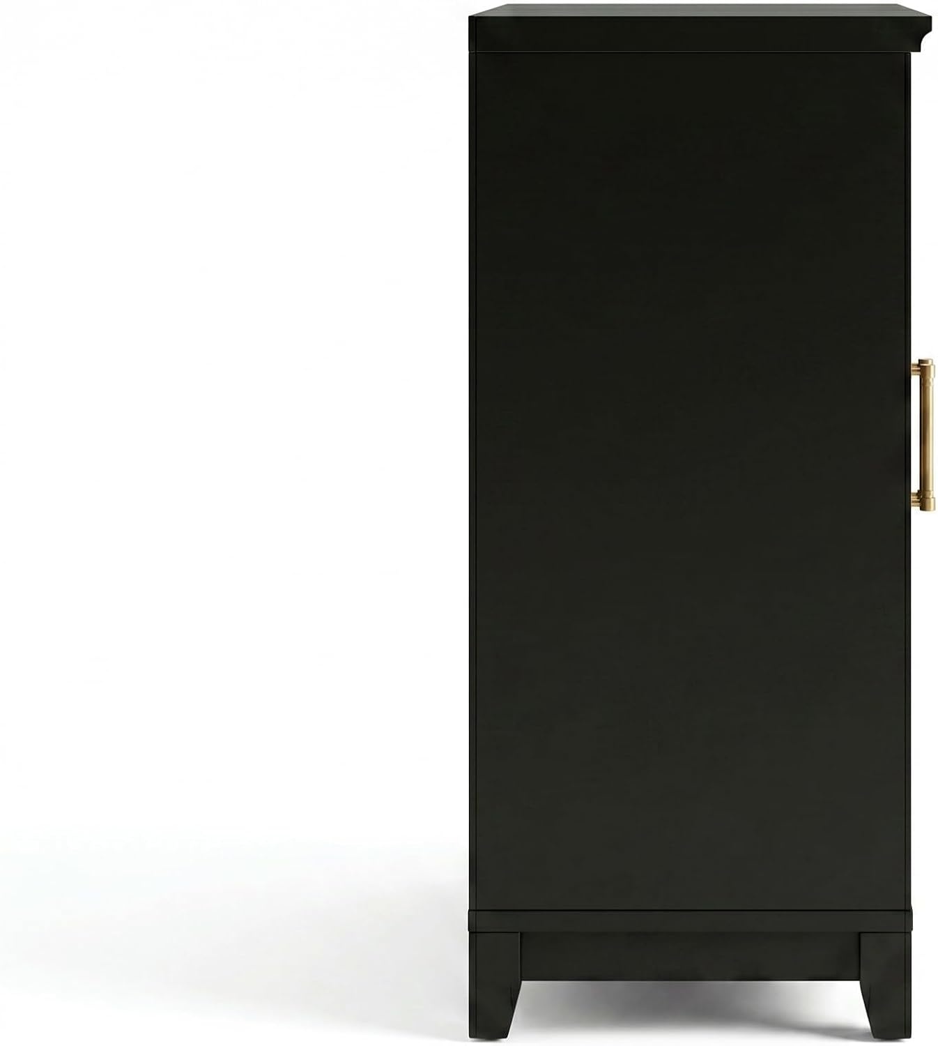 image:imageMartha Stewart Bedford Modular Fluted 3Drawer Base Cabinet BlackBlack FrameGold Hardware