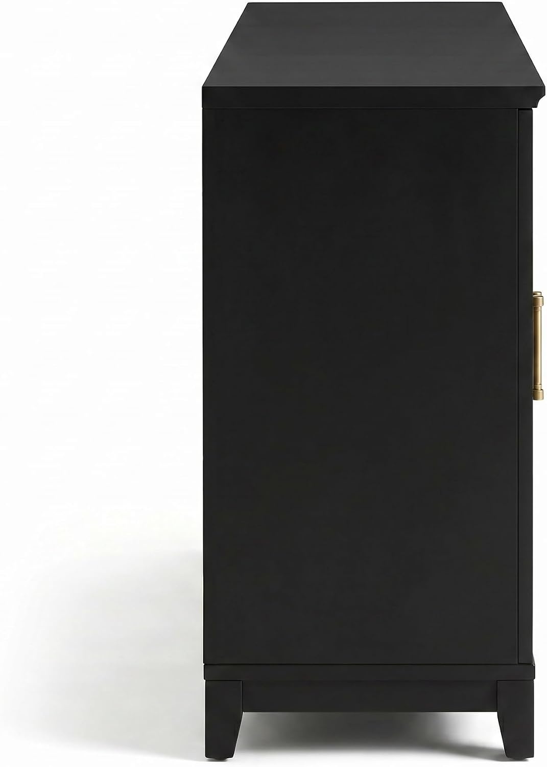 image:imageMartha Stewart Bedford Modular Fluted 3Drawer Base Cabinet BlackBlack FrameGold Hardware