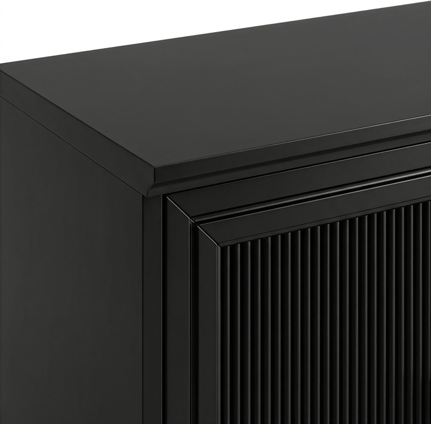 image:imageMartha Stewart Bedford Modular Fluted 3Drawer Base Cabinet BlackBlack FrameGold Hardware