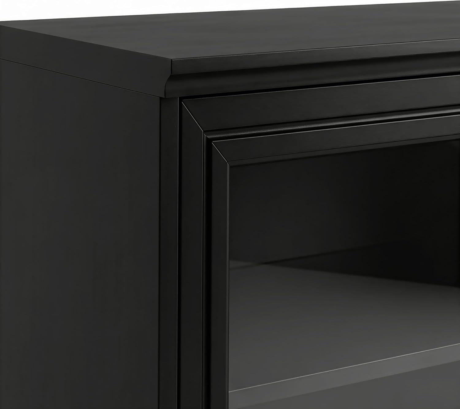 image:imageMartha Stewart Bedford Modular Fluted 3Drawer Base Cabinet BlackBlack FrameGold Hardware