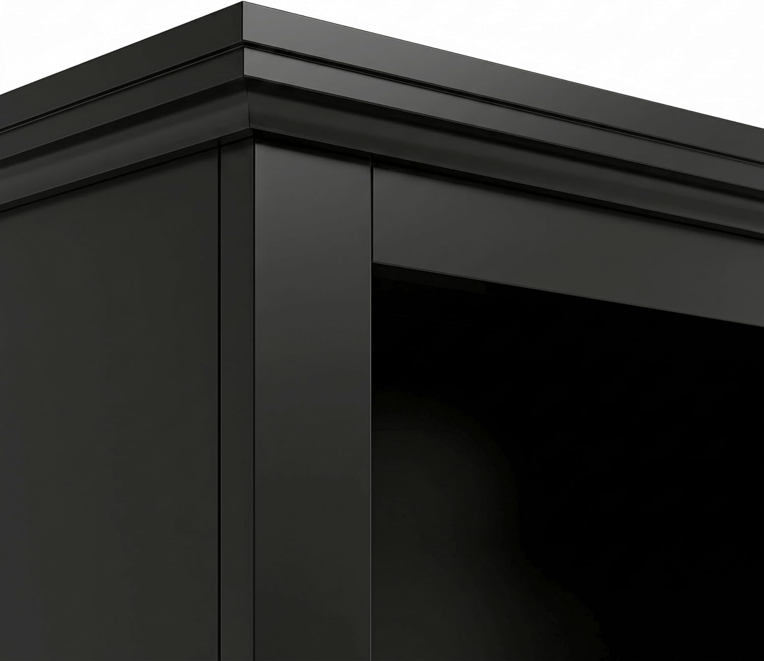 image:imageMartha Stewart Bedford Modular Fluted 3Drawer Base Cabinet BlackBlack FrameGold Hardware