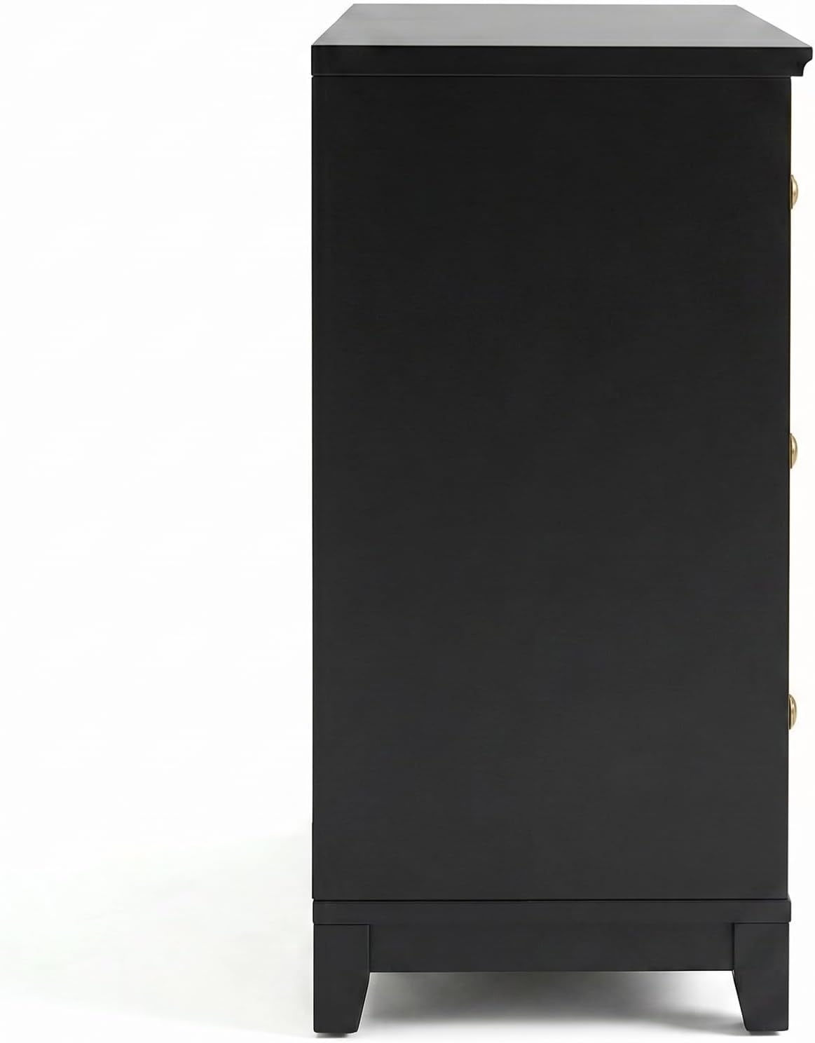 image:imageMartha Stewart Bedford Modular Fluted 3Drawer Base Cabinet BlackBlack FrameGold Hardware