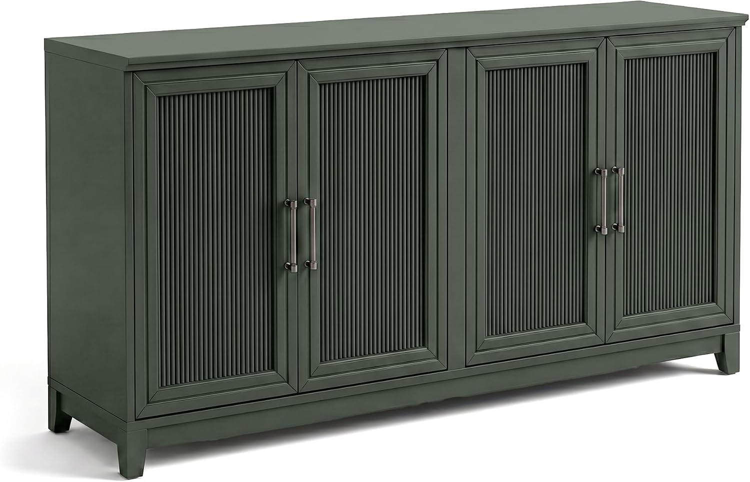 image:imageMartha Stewart Bedford Modular Fluted 3Drawer Base Cabinet BlackFern Green FrameGunmetal Hardware