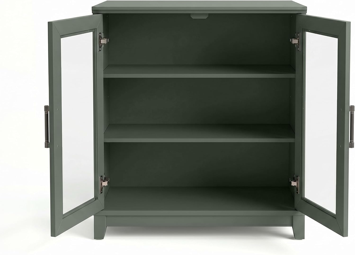 image:imageMartha Stewart Bedford Modular Fluted 3Drawer Base Cabinet BlackFern Green FrameGunmetal Hardware