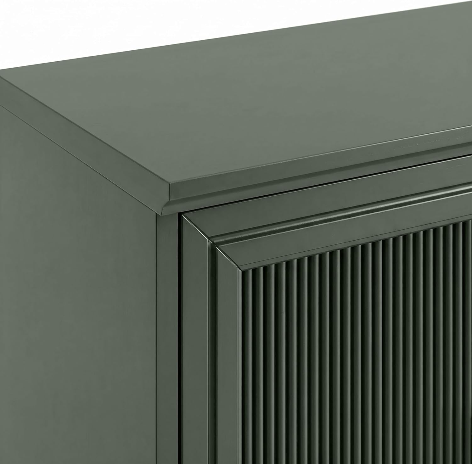 image:imageMartha Stewart Bedford Modular Fluted 3Drawer Base Cabinet BlackFern Green FrameGunmetal Hardware
