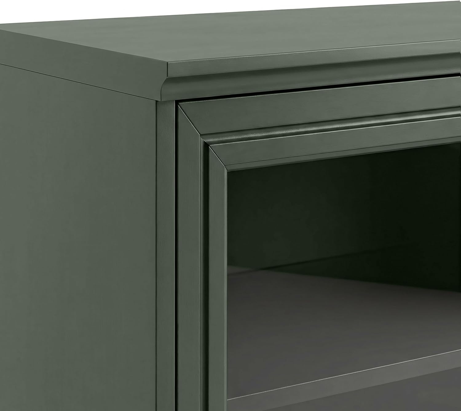 image:imageMartha Stewart Bedford Modular Fluted 3Drawer Base Cabinet BlackFern Green FrameGunmetal Hardware