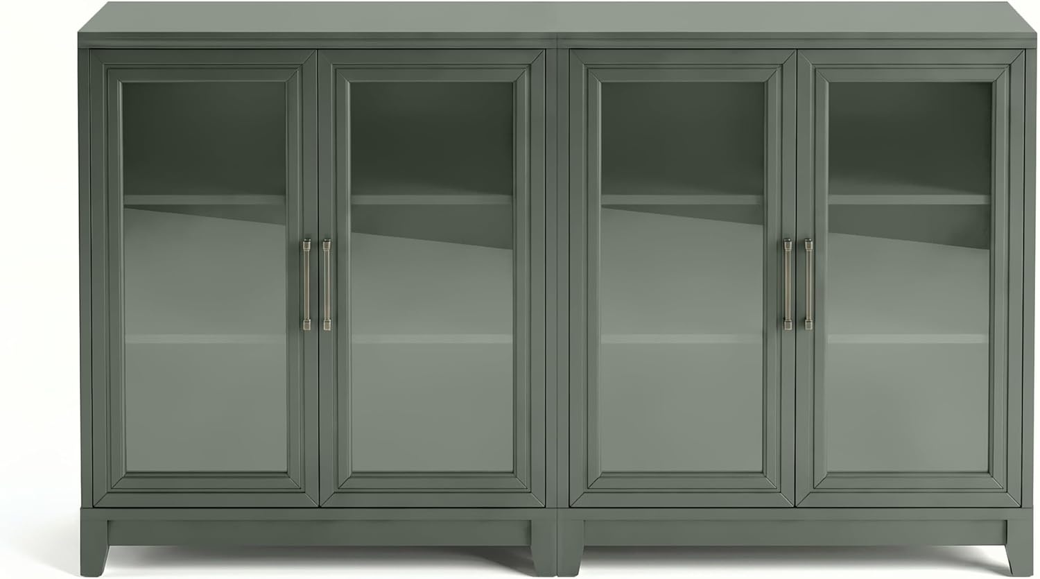image:imageMartha Stewart Bedford Modular Fluted 3Drawer Base Cabinet BlackFern Green FrameGunmetal Hardware
