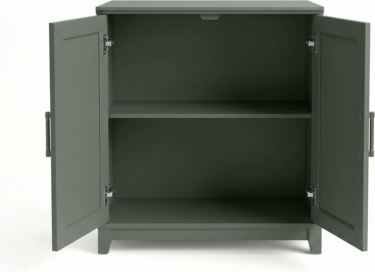 image:imageMartha Stewart Bedford Modular Fluted 3Drawer Base Cabinet BlackFern Green FrameGunmetal Hardware