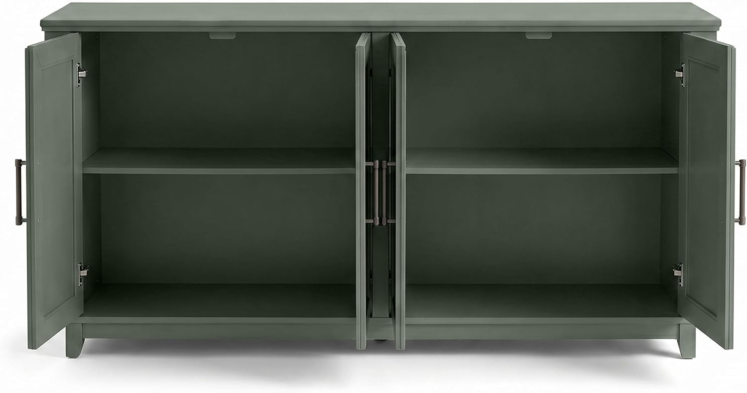 image:imageMartha Stewart Bedford Modular Fluted 3Drawer Base Cabinet BlackFern Green FrameGunmetal Hardware