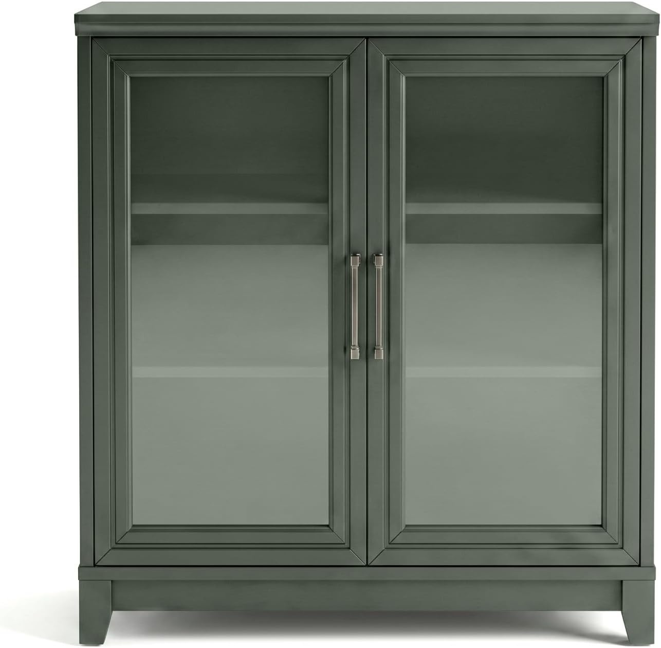 image:imageMartha Stewart Bedford Modular Fluted 3Drawer Base Cabinet BlackFern Green FrameGunmetal Hardware