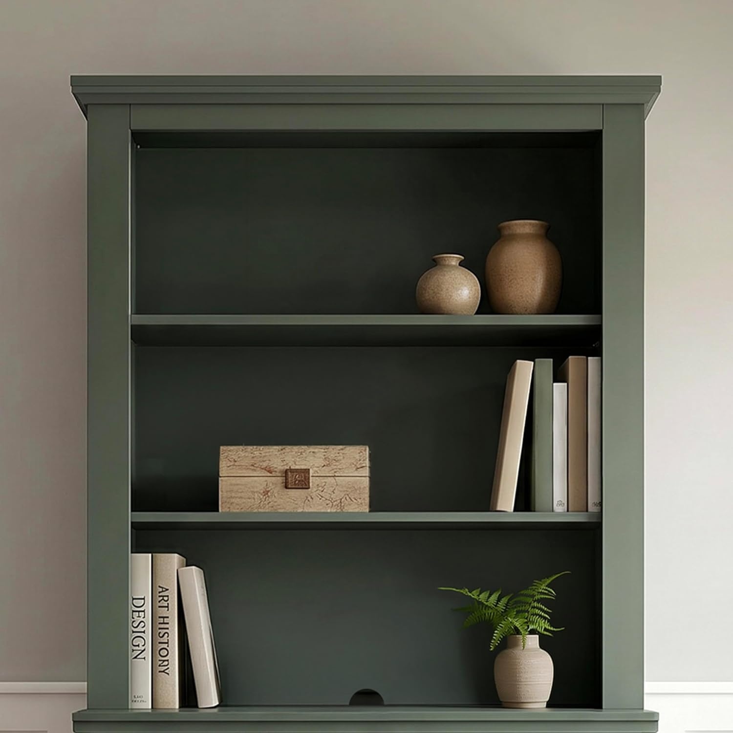 image:imageMartha Stewart Bedford Modular Fluted 3Drawer Base Cabinet BlackFern Green FrameGunmetal Hardware