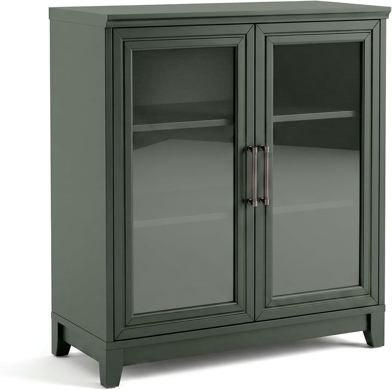 image:imageMartha Stewart Bedford Modular Fluted 3Drawer Base Cabinet BlackFern Green FrameGunmetal Hardware