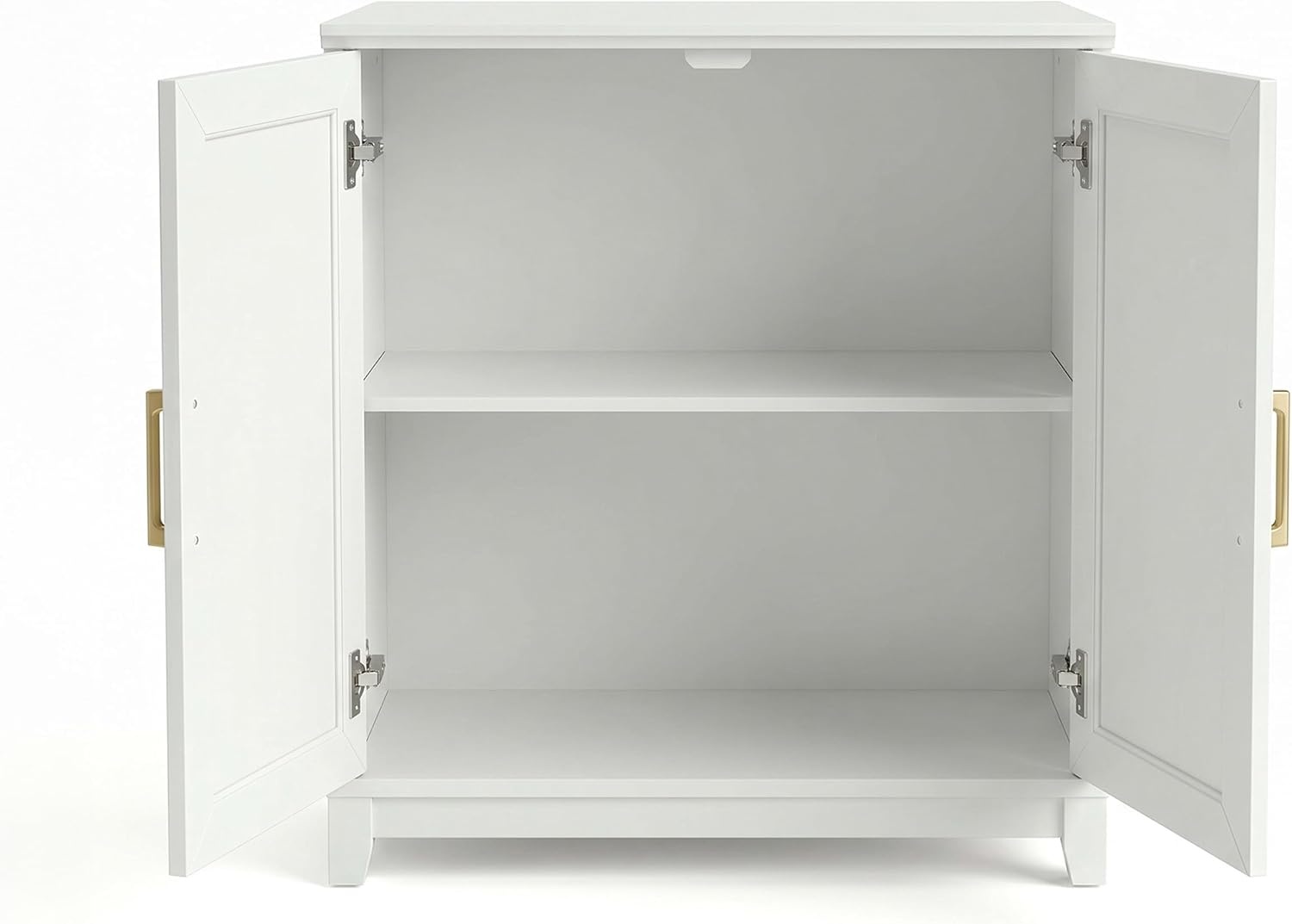 image:imageMartha Stewart Bedford Modular Shaker Glass Door Cabinet Bedford GrayWhite FrameGold Hardware