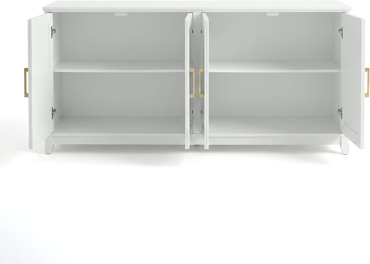 image:imageMartha Stewart Bedford Modular Shaker Glass Door Cabinet Bedford GrayWhite FrameGold Hardware