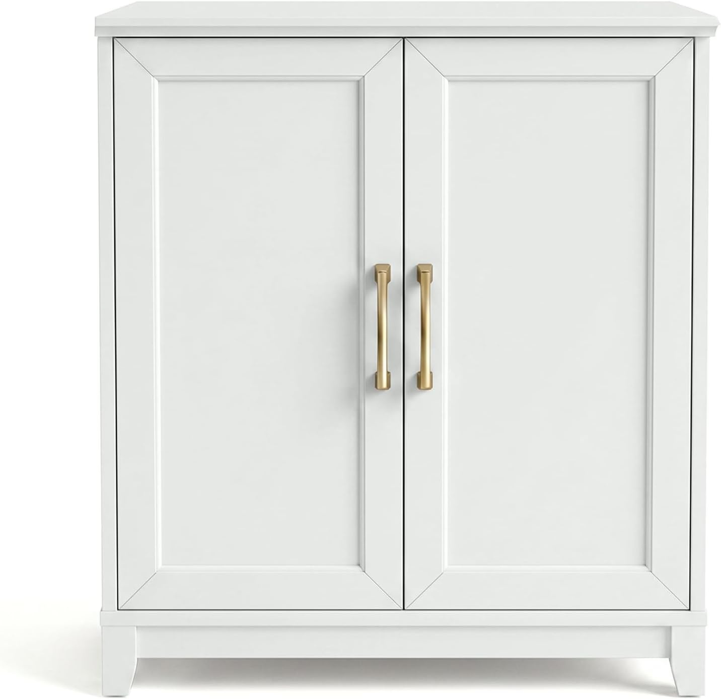 image:imageMartha Stewart Bedford Modular Shaker Glass Door Cabinet Bedford GrayWhite FrameGold Hardware
