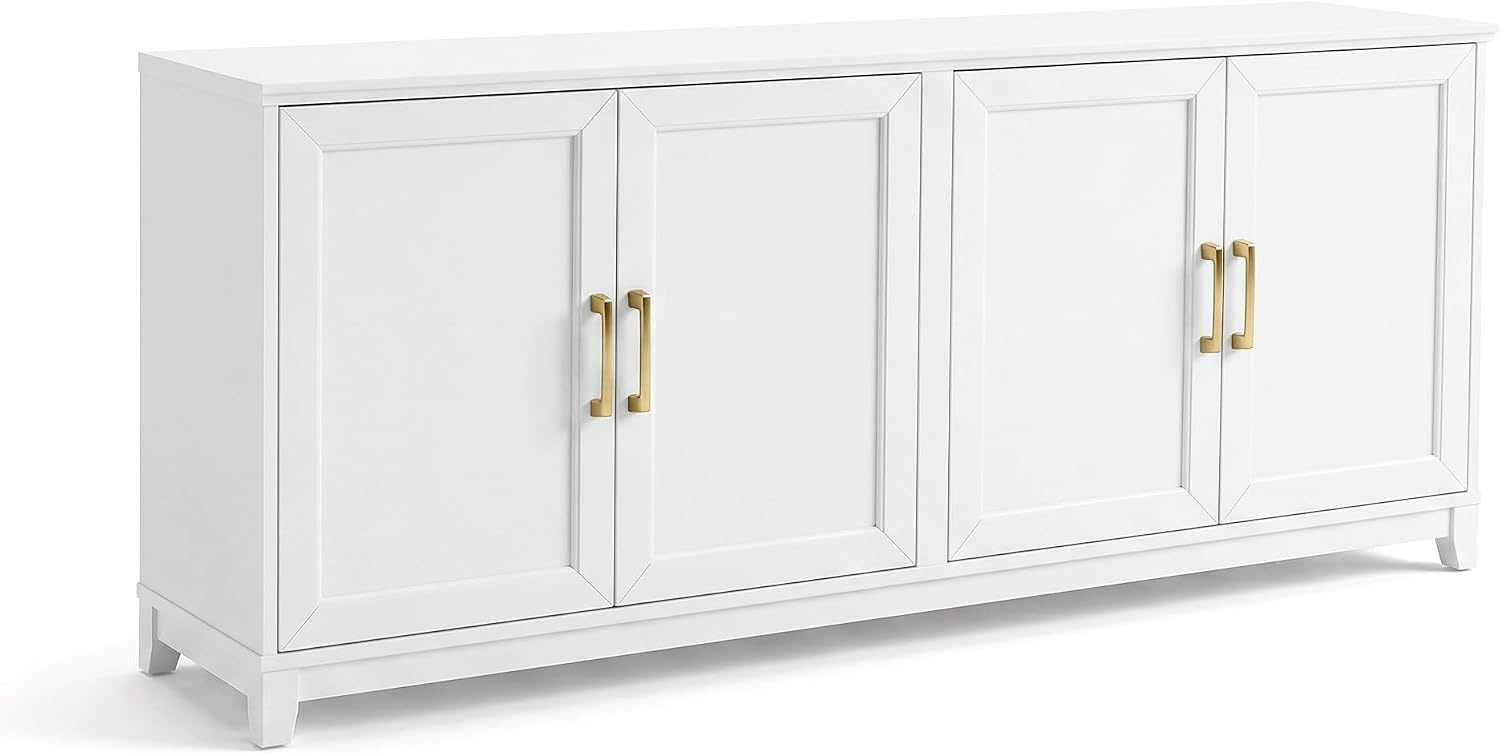 image:imageMartha Stewart Bedford Modular Shaker Glass Door Cabinet Bedford GrayWhite FrameGold Hardware