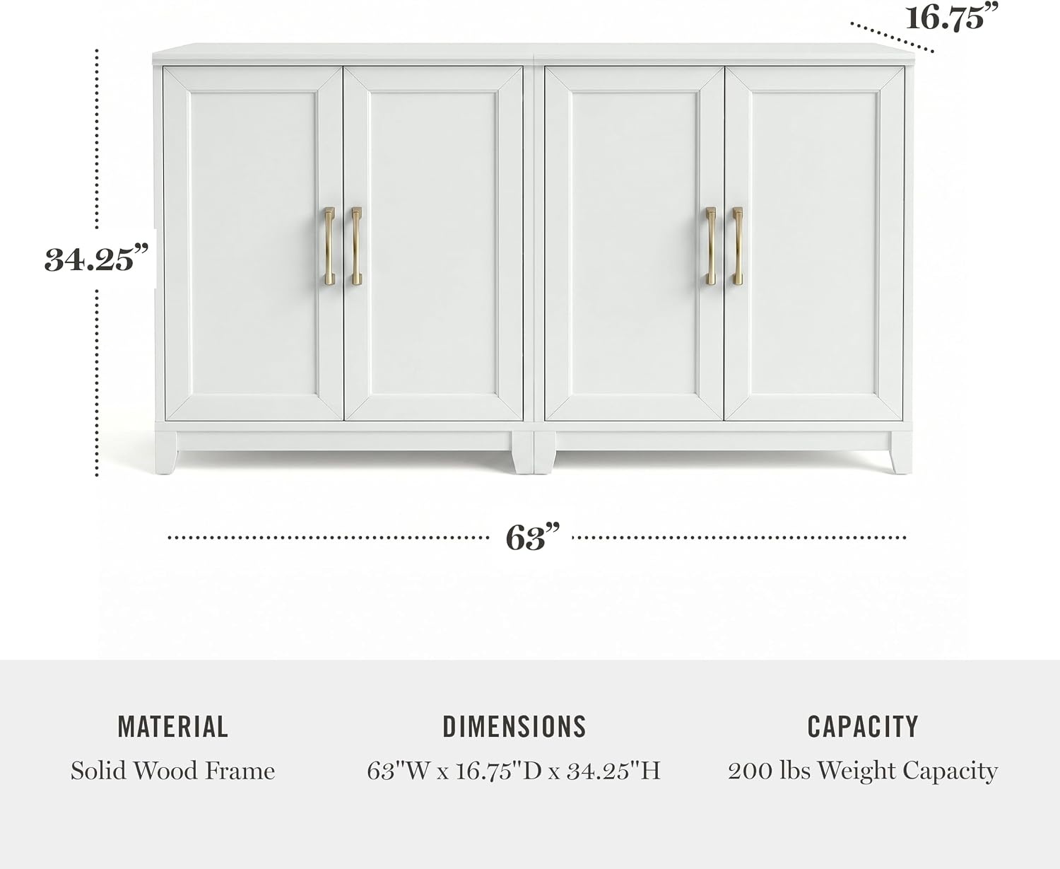 image:imageMartha Stewart Bedford Modular Shaker Glass Door Cabinet Bedford GrayWhite FrameGold Hardware