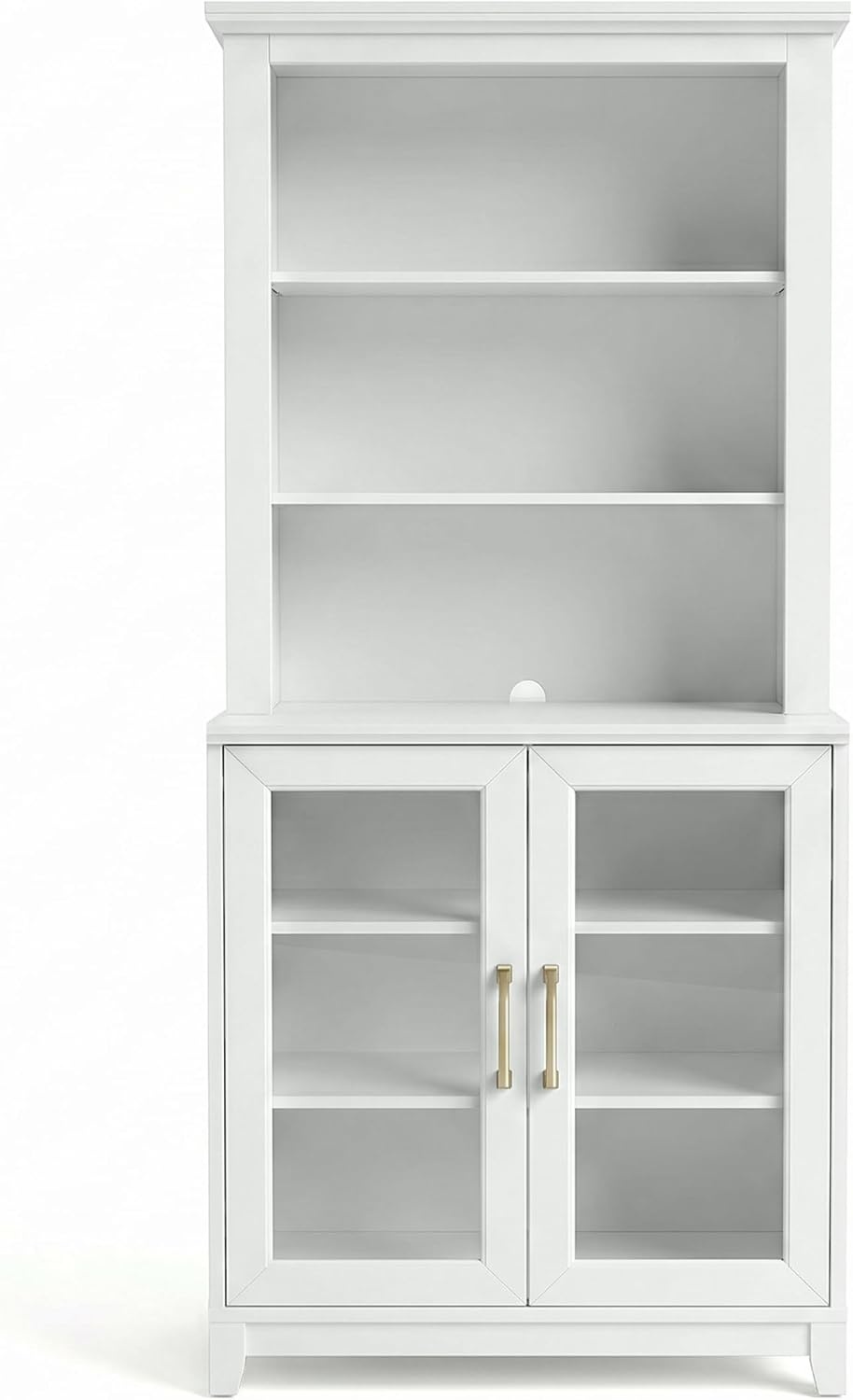 image:imageMartha Stewart Bedford Modular Shaker Glass Door Cabinet Bedford GrayWhite FrameGold Hardware