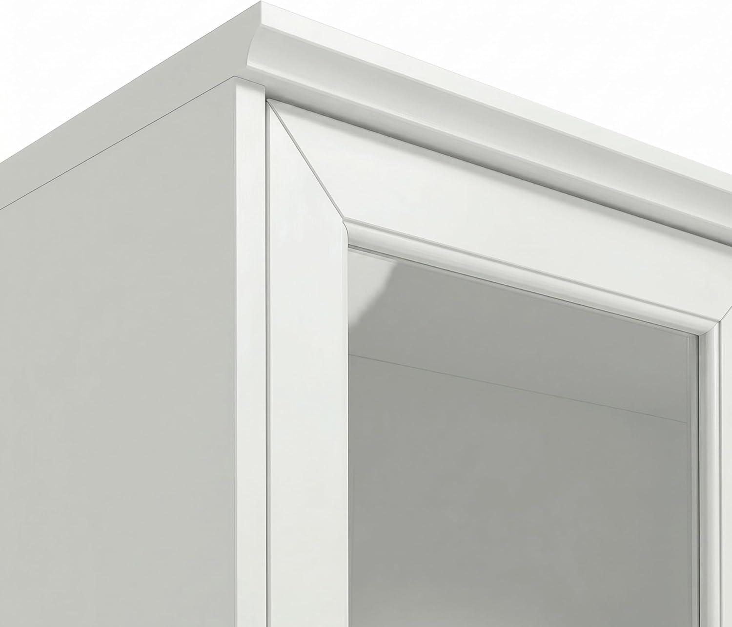 image:imageMartha Stewart Bedford Modular Shaker Glass Door Cabinet Bedford GrayWhite FrameGold Hardware
