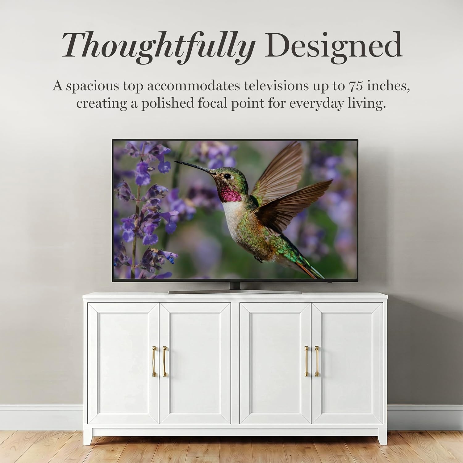 image:imageMartha Stewart Bedford Modular Shaker Glass Door Cabinet Bedford GrayWhite FrameGold Hardware