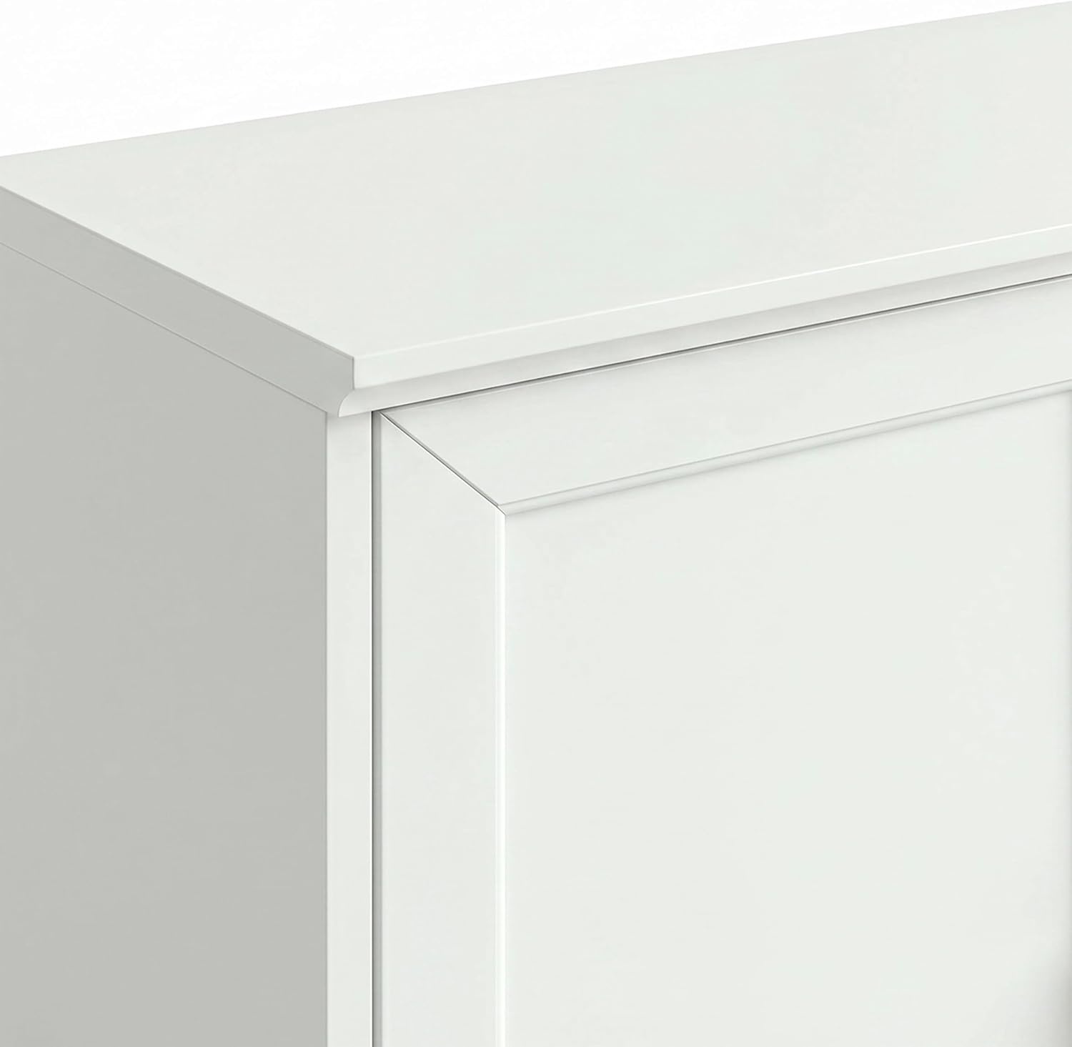 image:imageMartha Stewart Bedford Modular Shaker Glass Door Cabinet Bedford GrayWhite FrameGold Hardware