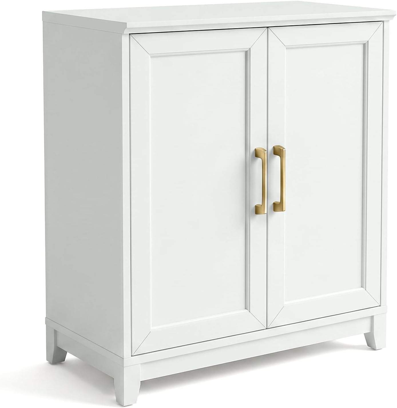 image:imageMartha Stewart Bedford Modular Shaker Glass Door Cabinet Bedford GrayWhite FrameGold Hardware