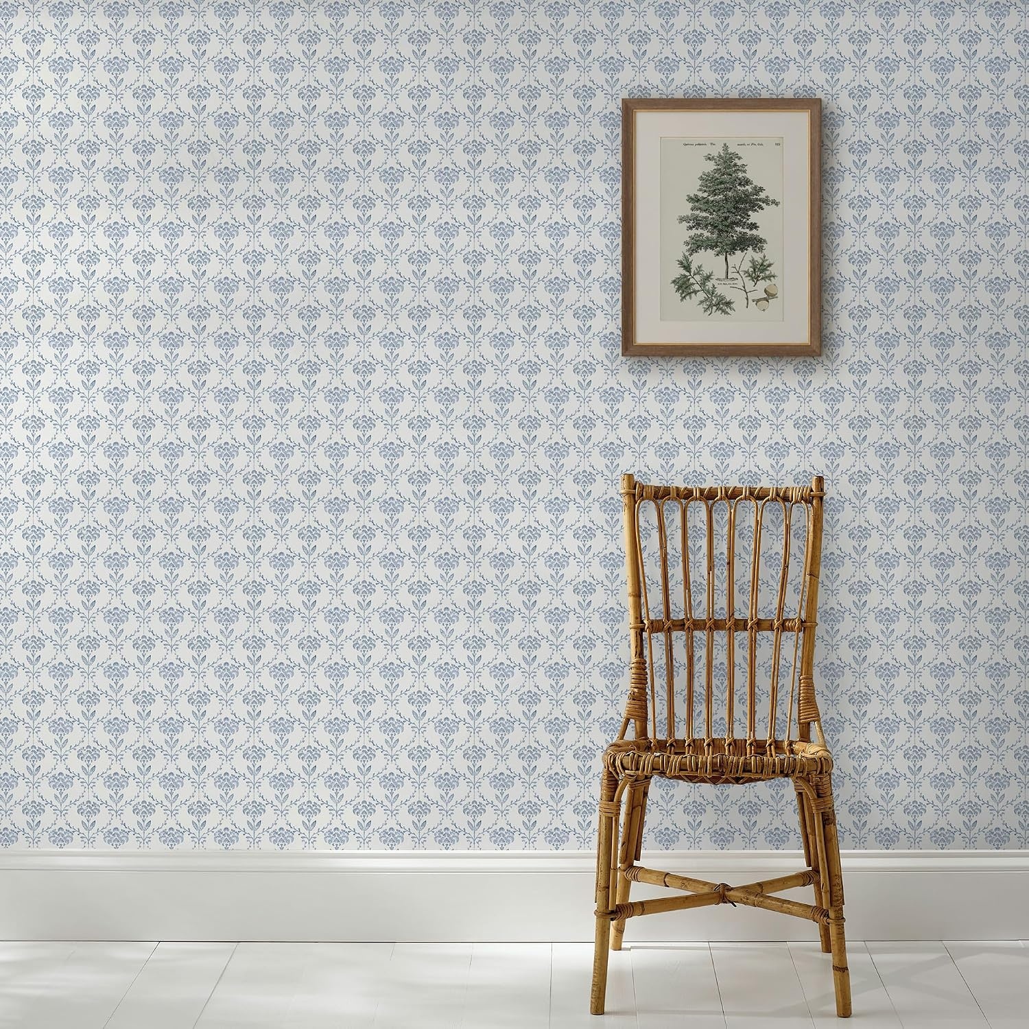 image:imageMartha Stewart Chateau Fleur Porcelain Blue Wallpaper Floral Farmhouse Cottage NonPasted Premium Wallpaper for Walls Kitchen Bedrooms Living Rooms