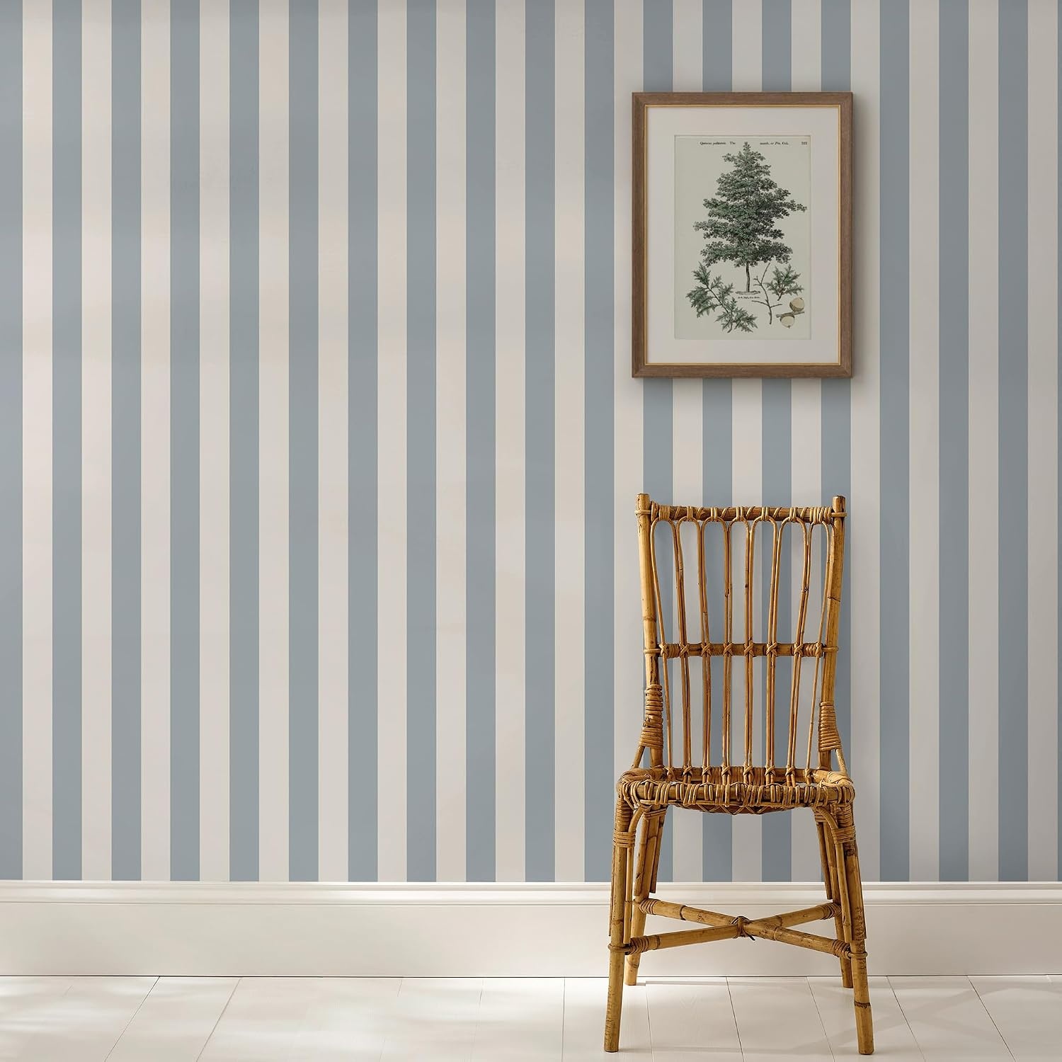 image:imageMartha Stewart Classic Stripe Mineral Blue Wallpaper Farmhouse Cottage NonPasted Premium Wallpaper for Walls Kitchen Bedrooms Living Rooms