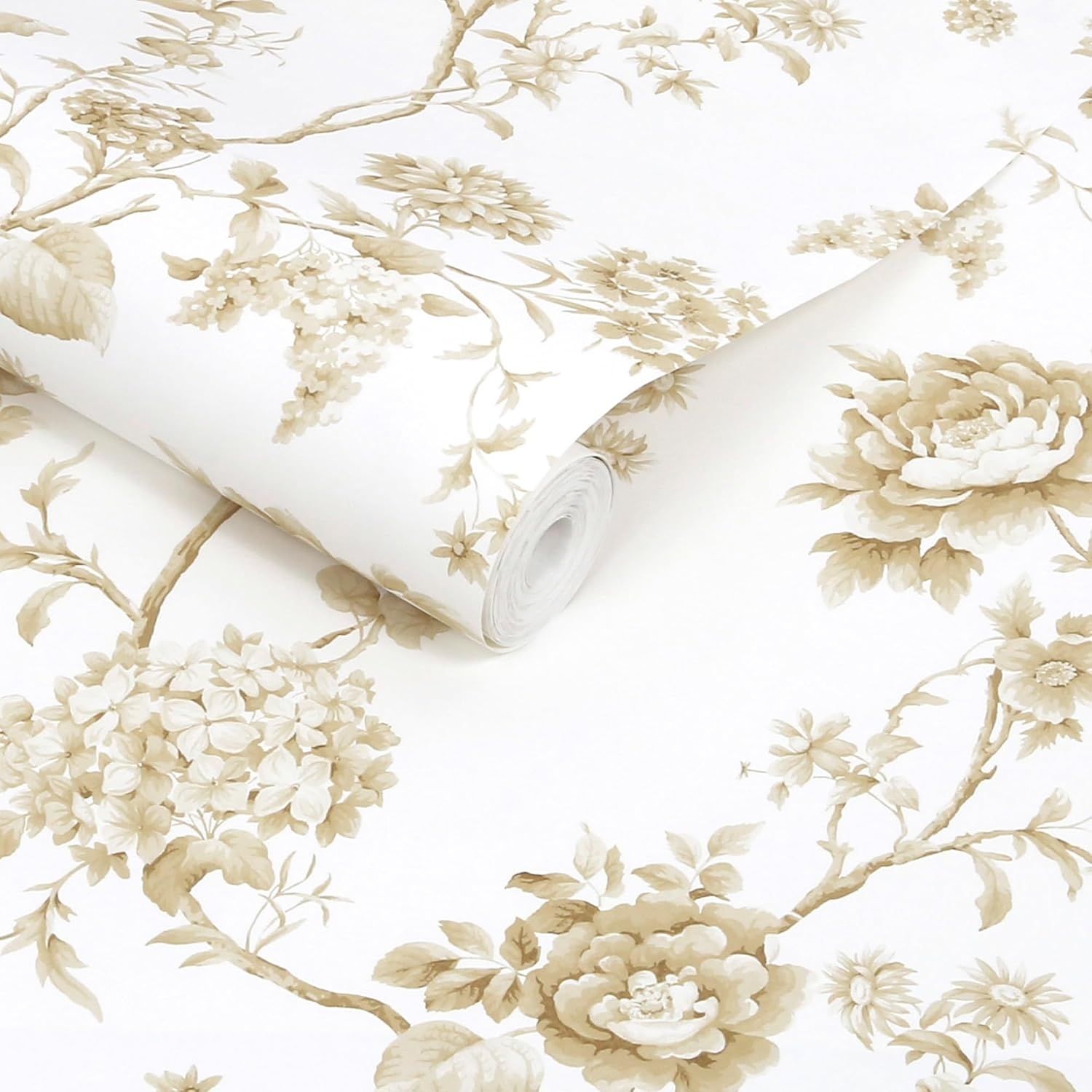 image:imageMartha Stewart Floral Vine Antique Gold Wallpaper Botanical Farmhouse Cottage NonPasted Premium Wallpaper for Walls Kitchen Bedrooms Living Rooms